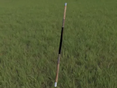 Quarterstaff stick in field 3D model