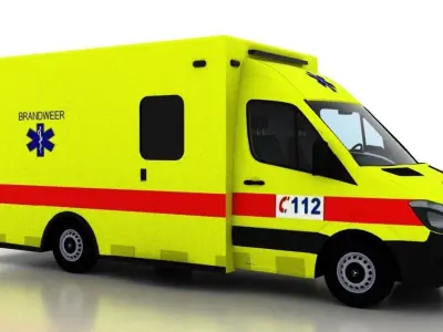 Mercedes Benz Sprinter 2015 Truck Belgium Ambulance 3D model