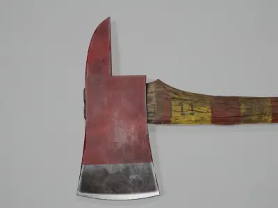 Old Fire Axe Low-poly 3D model