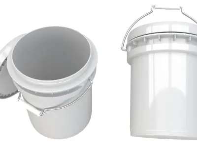 Food Grade 5l Plastic Bucket Purple Gary 3D model