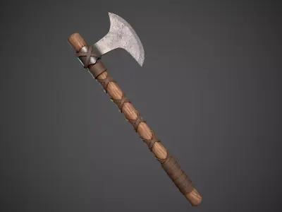Battleaxe axe Low-poly 3D model