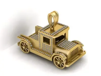Luxury Vintage Car Diamond Pendant 3D print model