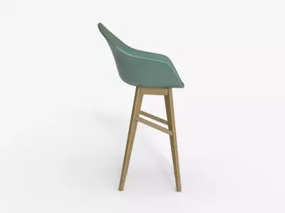 Green wood  and  Epoxy Bar Chair 3D model