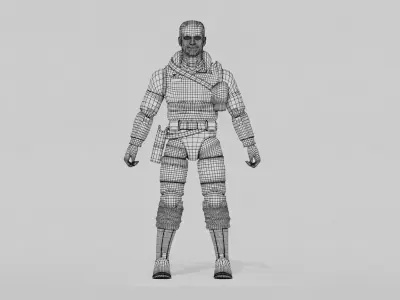 G I Joe Classified General Clayton Hawk Abernathy Low-poly 3D model