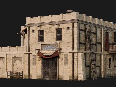 01-04 - Arabic Houses 4K Low-poly 3D model