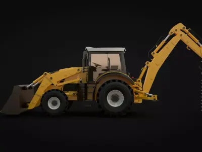 Backhoe Earth Auger 3D model