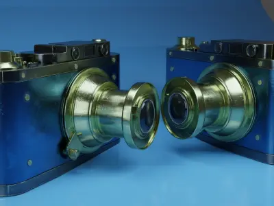 camera-4k PBR vintage camera Low-poly 3D model