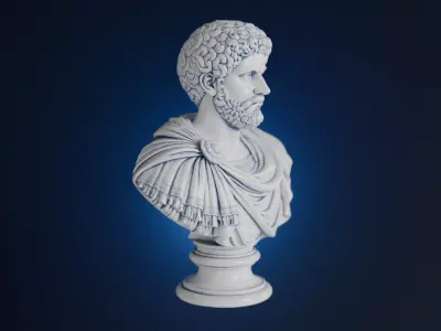 Marcus Aurelius Bust - 3 Versions Low-poly 3D model