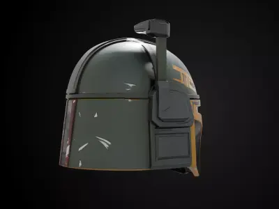 Stylized Interstellar Bounty Hunter Helmet - Starforge Hunter 3D print model