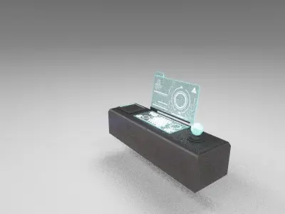3D Model LowPoly Scifi Desk Free low-poly 3D model