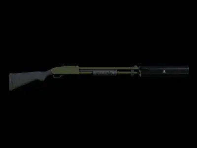 Remington 870 shotgun  Low-poly 3D model