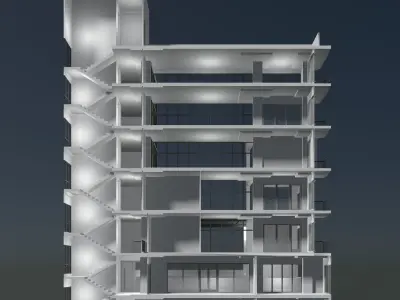 Office building in section cut 24ZZ40 3D model