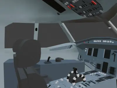 Airbus a320 family cockpit  3D model