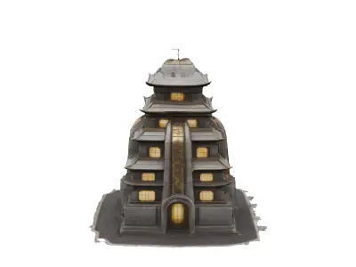 Sci fi pagoda 3D model