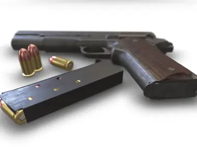 Colt M1911 Low-poly 3D model