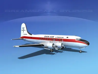 Douglas DC-4 Dan-Air London 3D model