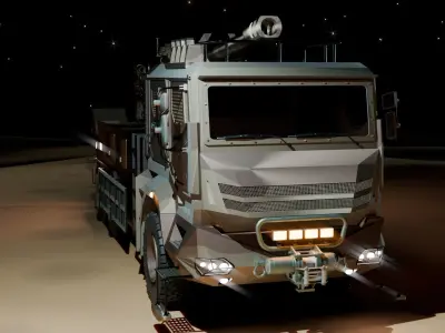 Yavuz 155 mm Truck-Mounted Howitzer 3D model