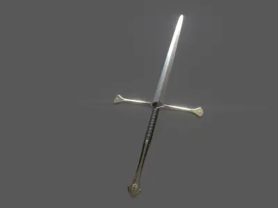 Longsword sword Low-poly 3D model purchase