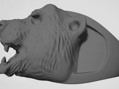 Lion face men ring 3D jewllery Model  3D model