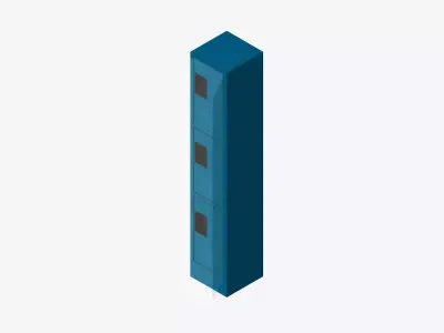 Locker - Metal - Locka - Classic Extra - Triple Tier Low-poly 3D model