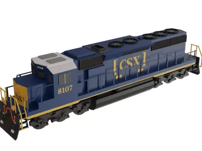 CSX Locomotive Low Poly Low-poly 3D model