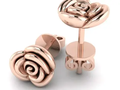 Rose Stud Earring 3D print model