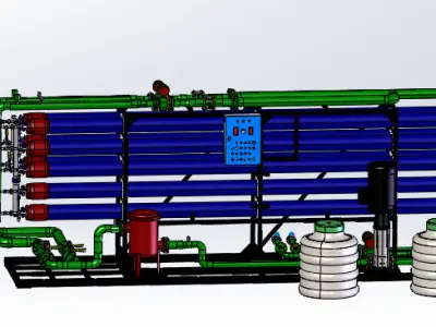Beverage Factory Water Purification System - Detailed 3D Model 3D model