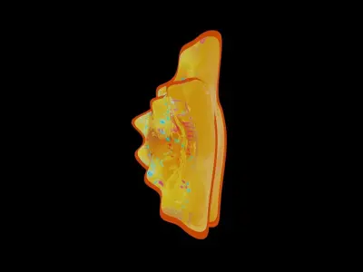 Neon Graffiti Starfish Cartoon HandDrawn Artistry Low-poly 3D model
