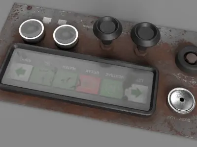 Old Dashboard of construction roller 02 3D model
