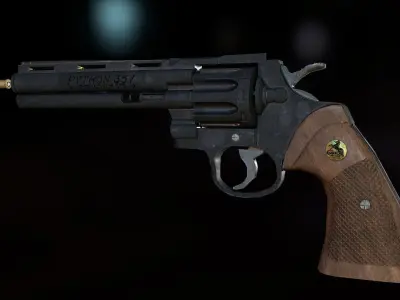 Magnum Colt Python 357 Low-poly 3D model
