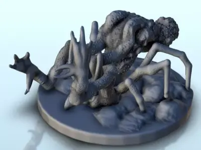 Alien spider on ground 7 - Future Sci-Fi SF Post apocalyptic Tab 3D print model