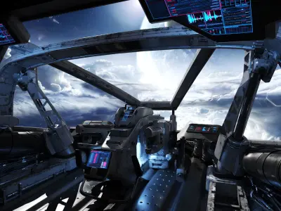 Spaceship Cockpit v2 3D model