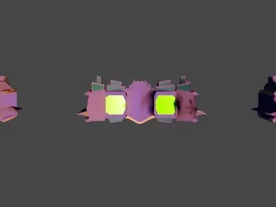 Falcon Spaceship Low-poly 3D model