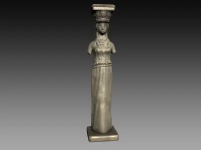 Caryatid pillar Low-poly 3D model