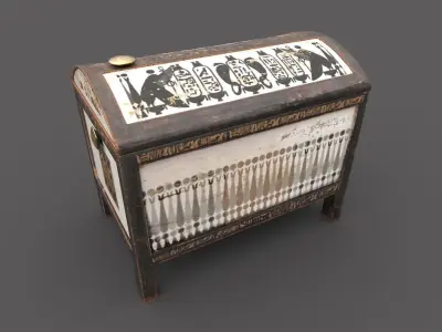 Egyptic Chest Low-poly 3D model