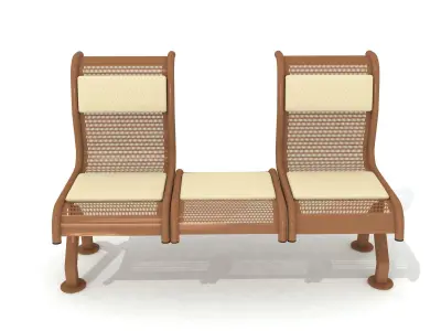  3D Metro Station Bench 13 3D model