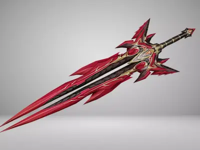 Futuristic Sword Low-poly 3D model 15