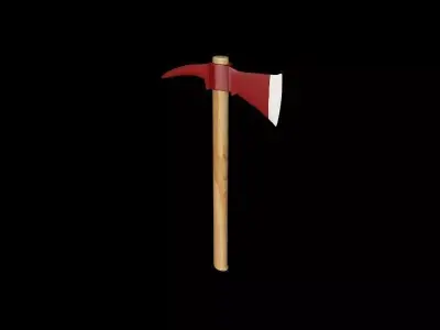 High poly fire axe 3D model