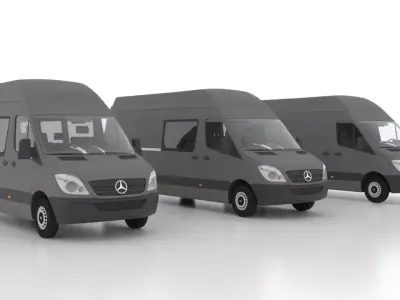 Mercedes Benz Sprinter L3H3 2009 Collection EU 3D Model Pack