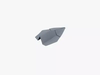Paper Plane Grey Low-poly 3D model