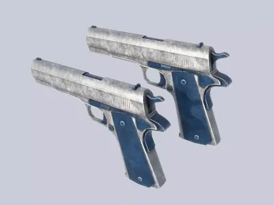 COLT 1911 Aqua Low-poly 3D model