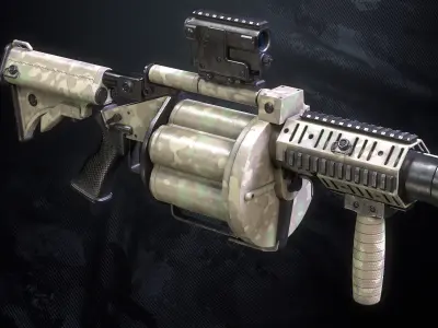 M32 Grenade Launcher Low-poly 3D model purchase