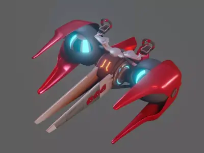 Sci-Fi Glider - Low Poly - Game Ready - PBR Low-poly 3D model