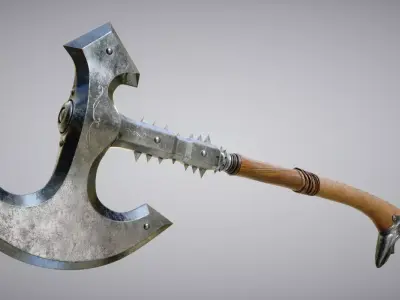 Medieval Axe Low-poly 3D model