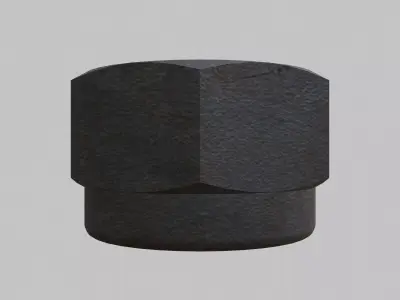 M10 Nut Coarse Threads Lock Type with Rusty Iron Texture 3D model