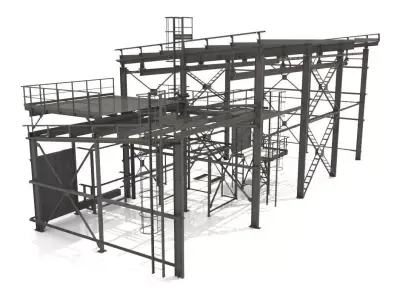 Industrial Metal Hangar 3D model buy