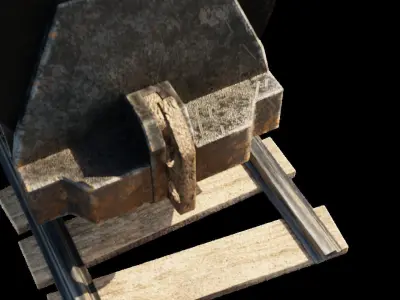 PBR Smooth Surface Minecart Model 3D model