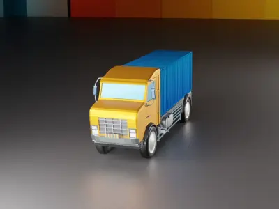 Transport Truck  Low-poly 3D model purchase