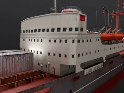 Amguema Ship Low-poly 3D model