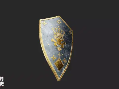 Heraldic Medieval Shield Low-poly 3D model